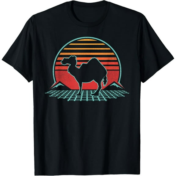 Camel Retro Vintage 80s Style Animal Lover Gift T-Shirt men and women can wear, black, white, gifts