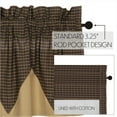 thumbnail image 5 of VHC Brands Kettle Grove Window Curtain, Plaid Valance Layered, Black, 16x72, 5 of 5