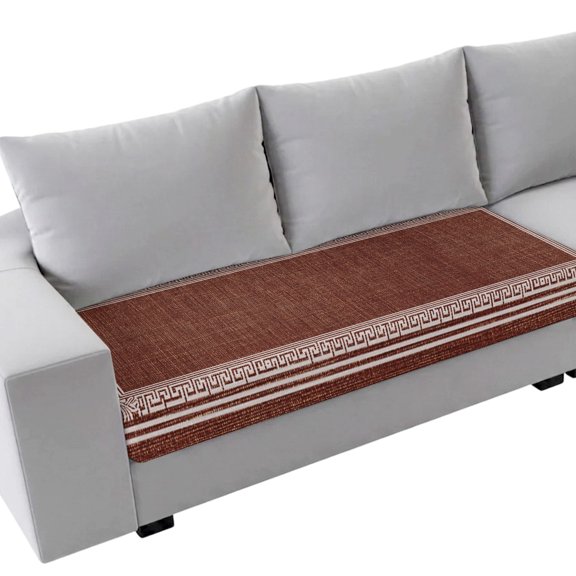 Couch Cushion Covers Brown Linen Key Design Sofa Cushion Cover Stretch Seat Covers Geometric Back Pattern Sofa Slipcovers Soft Furniture Protector for Sectional Sofas Living Room Medium-1 Piece