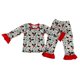 thumbnail image 3 of Colección de pijamas de Navidad, ropa para niñas, conjunto de pantalones de manga larga con solapa, tela de seda de leche con patrón de árbol de Navidad verde, 3 of 3