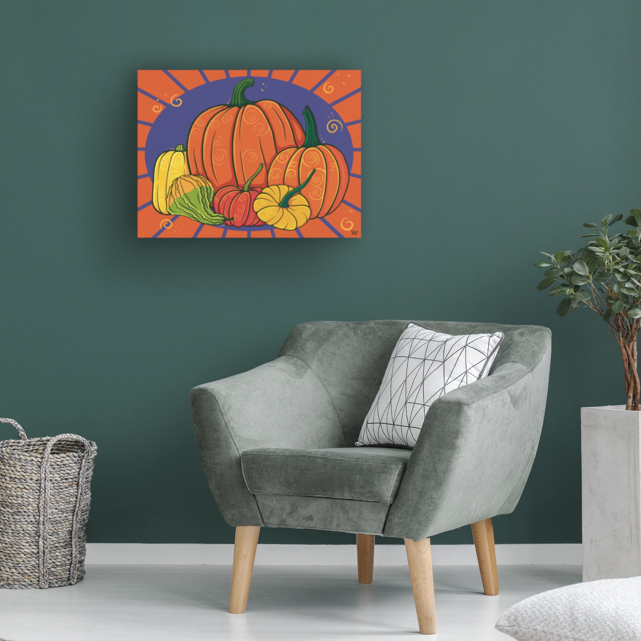 Canvas Wall Art - Rachel Feirman 'Pumpkin Gourds and Squash' Wall Art for Living Room, Bedroom, or Office Décor by Trademark Fine Art - 47 x 35 Inches