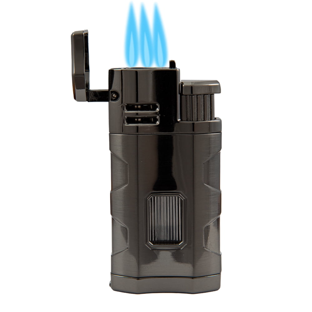 Rocky Patel Hex Triple Flame Cigar Lighter - Gunmetal