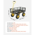 thumbnail image 4 of 500 Lbs Steel Garden Cart, Heavy Duty Pullable Cart with Wheels for Garden, Metal Yard Utility Wagon with 10" All Terrain Tires, Removable Mesh Sides and 180° Rotating Handle, 4 of 8