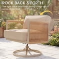 thumbnail image 3 of Erinnyees 4 Piece Patio Furniture Set,Swivel Glider Rocking Chairs with 6" Thick Cushions, Loveseat & Coffee Table, All-Weather Patio Conversation Sets for Backyard, Poolside & Balcony, Light Beige, 3 of 8