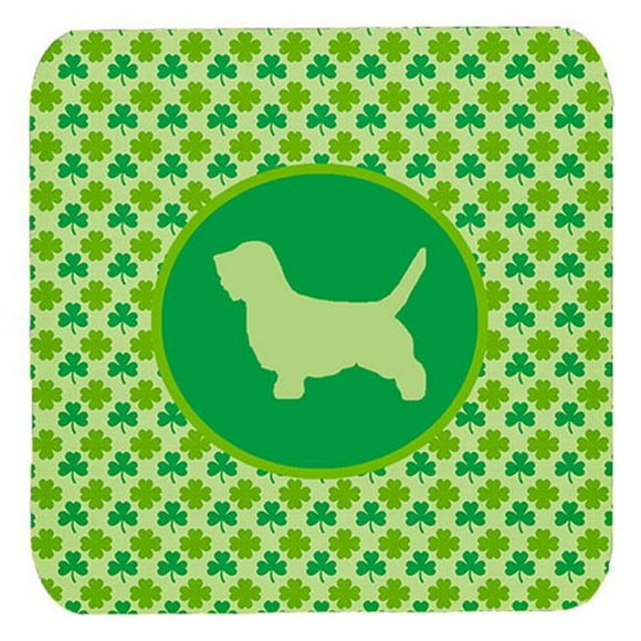 Carolines Treasures SDK1087-C-FC Petit Basset Griffon Vendeen Lucky Shamrock Foam Coasters- Set Of 4