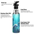 thumbnail image 3 of Cute Seals in Sea Water Plants Sports Bottle with Straw Stainless Steel Water Jug Portable Thermal Cup Leak-proof 600ML, 3 of 9