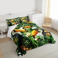 thumbnail image 3 of jejeloiu Tropical Bird Animal Queen Comforter Set,Green Botanical Monstera Leaf Bedding Comforter Set For Teens Reversible 3-Piece, 3 of 8