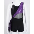 thumbnail image 2 of iiniim Kids Girls Sequin Sleeveless Ballet Gymnastic Leotard Jumpsuit Biketard Dancewear 4-14 A Purple 8, 2 of 7