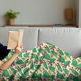 thumbnail image 3 of Succulent Soft Flannel Fleece Throw Blanket, Cartoon Style Silhouettes of Cactus and Flowers, Cozy Plush for Indoor and Outdoor Use, 60" x 80", Cream Sea Green, by Ambesonne, 3 of 5