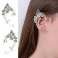 thumbnail image 3 of Milue Elf Earrings Cuff Winding Silver Earrings Suitable for Costume, 3 of 12