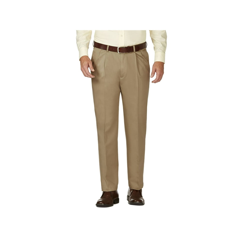 Haggar - Haggar Men's Work To Weekend® Khaki Pleat Front Pant Classic ...