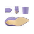 thumbnail image 2 of BLISSFUL STEP Women's Boots Knee High Slim Calf Pointed Toe Stiletto Heel Purple 7.5, 2 of 7