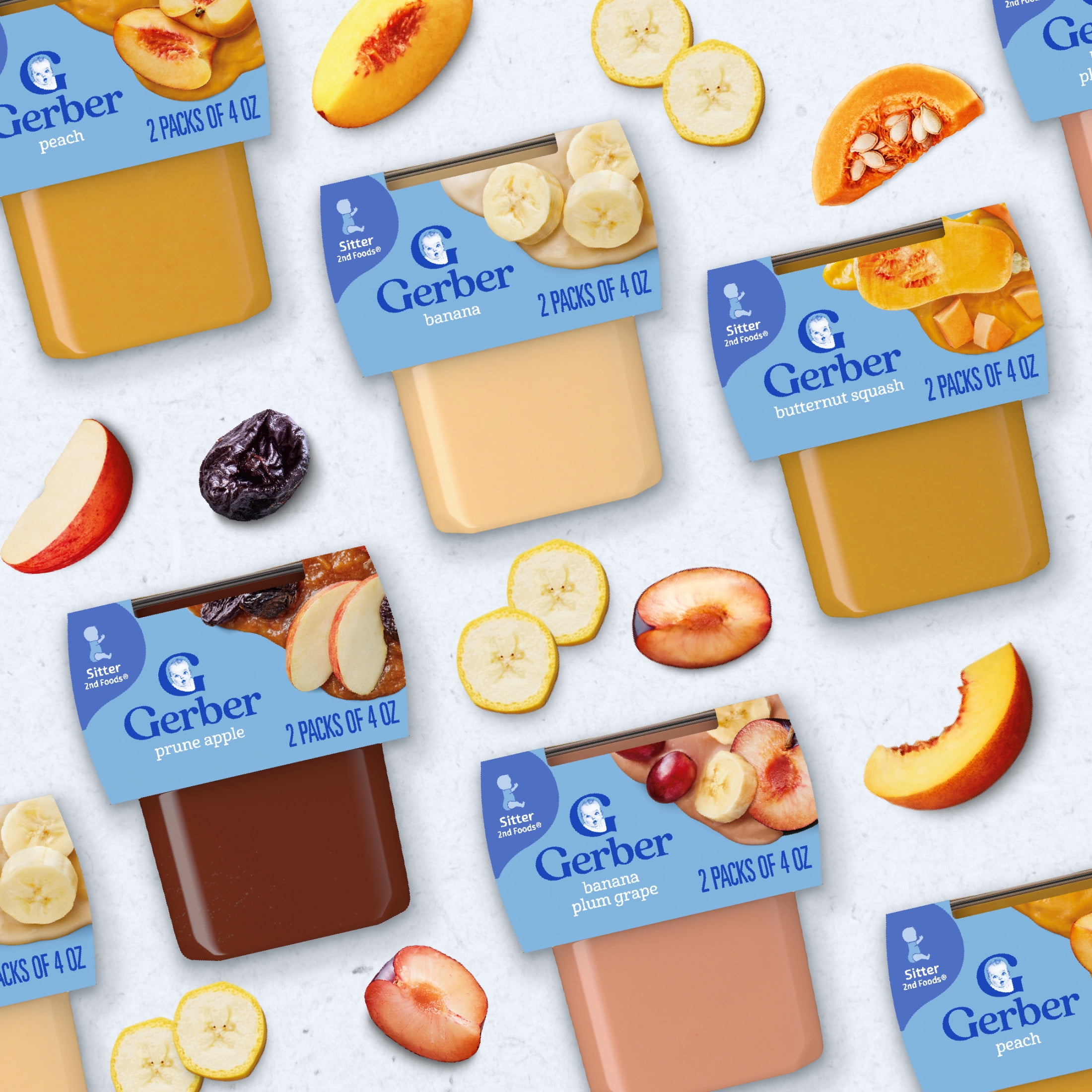 (12 pack) Gerber 2nd Foods Natural for Baby Veggie Power Baby Food, Sweet Potato Apple Pumpkin, 4 oz Tubs (2 Pack)