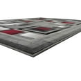 thumbnail image 6 of HR-Rugs Red Lava/Silver/Gray Abstract Geometric Modern Squares Pattern Area Rug 1'96" x 3'3", 6 of 7