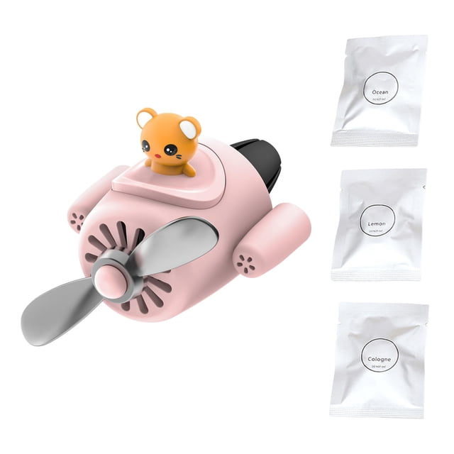 Ambientador de coche Difusor de perfume Hélice giratoria, Fácil de usar, Aviones retro, Mini, Accesorios de adorno fresco para el hogar de elección de Rosa Gloria Ambientador de coche