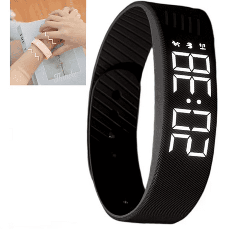 Fitsleeps Alarm Clock Watch - Fitsleeps Alarm Bracelet for Heavy Sleepers & Kids, Snooze, Waterproof Vibrating Smart Watch, Wrist Alarm Clock for Men and Women (Black)