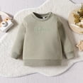 thumbnail image 2 of OSOLU Toddler Boys Long Sleeve Letter Embroider T Shirt Pullover Tops Clothes Baby Leisure Dailywear, 6-12 Months, 2 of 6