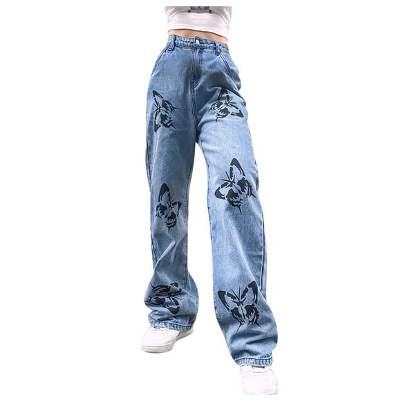 Ketyyh-chn99 Skinny Jeans for Women Womens Work Pants Casual Baggy Distressed Lounge Trousers Bule,S