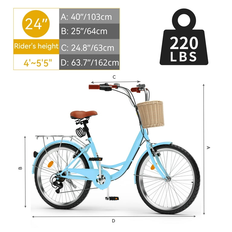Dextrus 26 Inch Beach Cruiser Bike for Women - 7 Speed Dextrus 26 Inch Beach Cruiser Bike for Women - 7 Speed