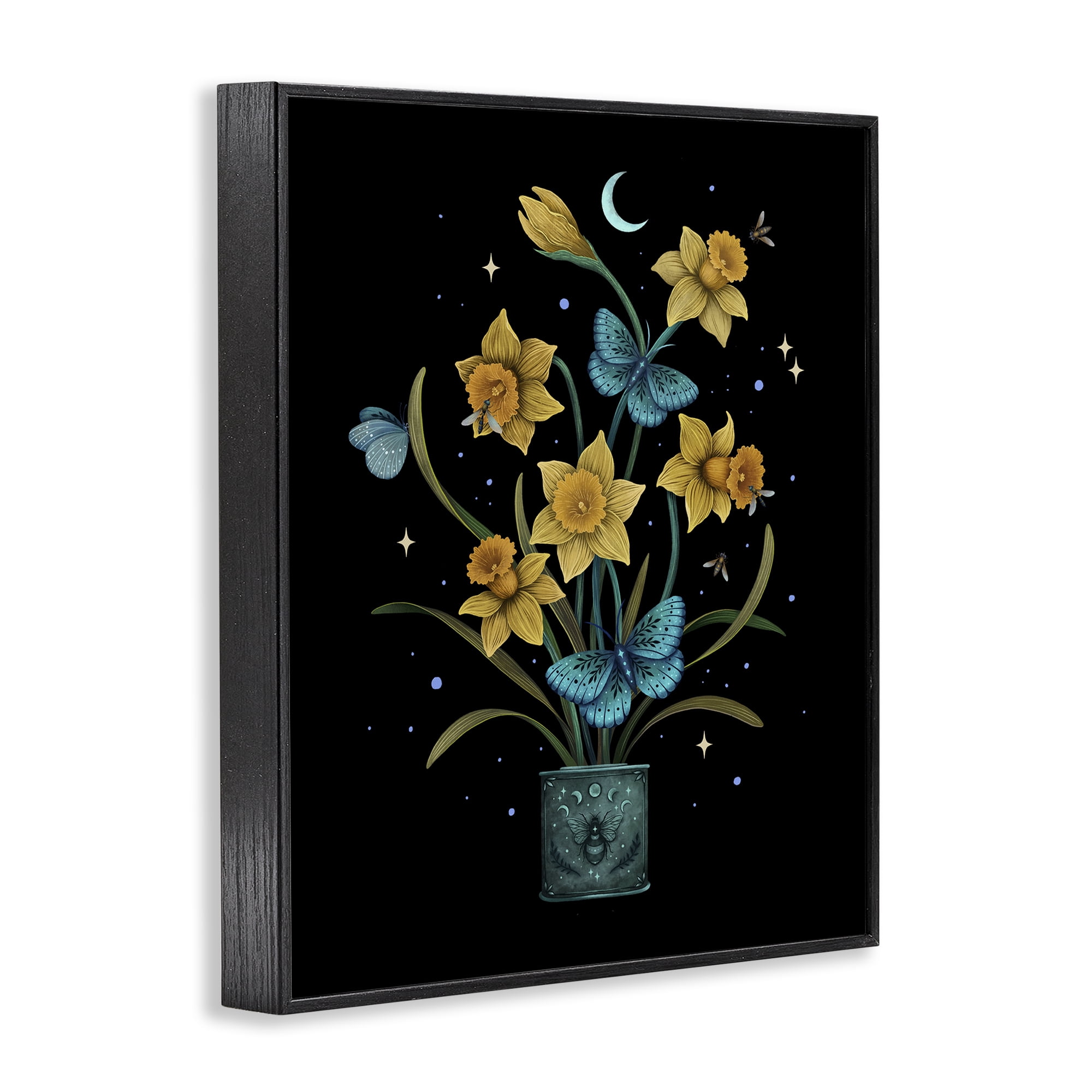 Stupell Industries Mystical March Daffodils Black Framed Giclee Art, design by Episodic Drawings
