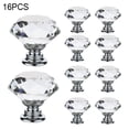 thumbnail image 1 of WALFRONT 16PCS Drawer Knobs 40mm Diamond Shape Crystal Glass Cabinet Knob Kitchen Cabinets Dresser Cupboard Wardrobe Clear Pulls Handles, 1 of 9