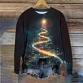 thumbnail image 3 of Uootdi Plus Size Christmas Womens Gift Long Sleeve Sweatshirt Funny Xmas Tree Santa Reindeer Snowman 3D Print Graphic Sweatshir ts, 3 of 6