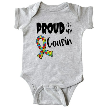 

Inktastic Proud of my Cousin Autism Awareness Puzzle Piece Ribbon Gift Baby Boy or Baby Girl Bodysuit