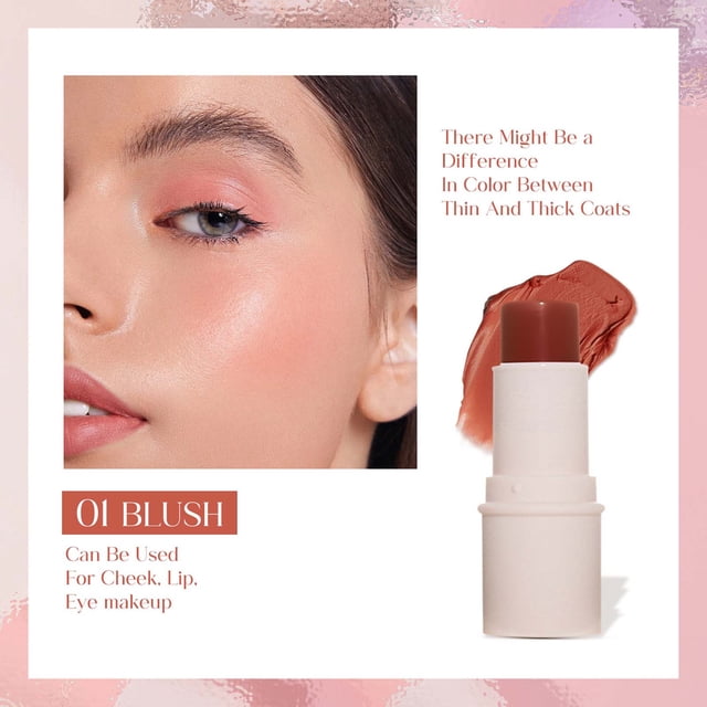 EGNMCR Blush Multi Functional Makeup Stick, Lazy Person, High Gloss, Face Repairing, Rouge, Matte, Powder Blusher Stick Makeup cream