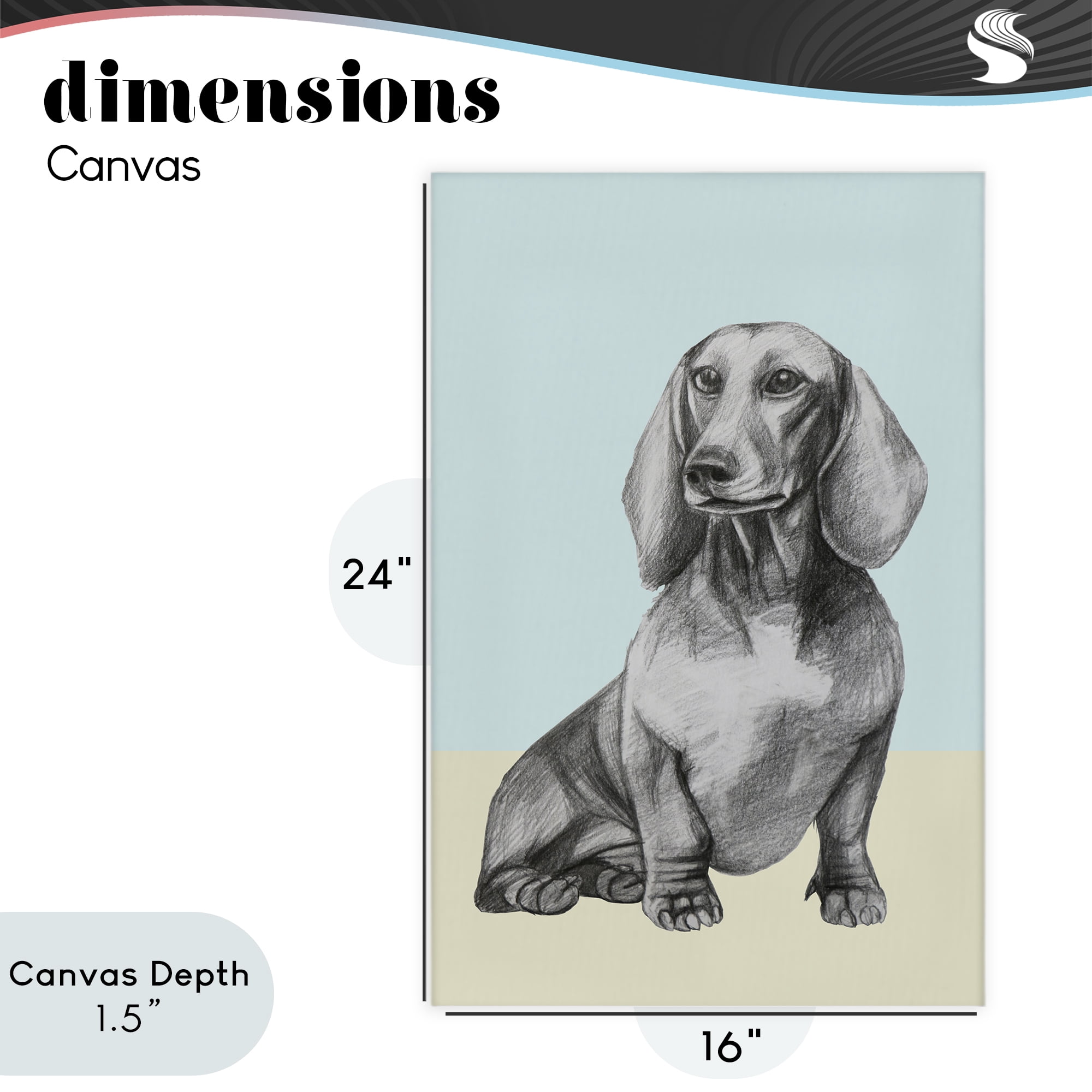 Stupell Industries Sitting Dachshund Sketch Canvas Wall Art, design by Violeta Vollmer