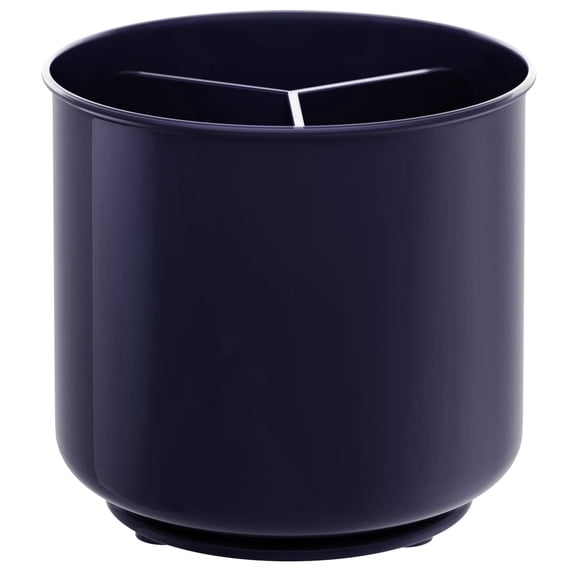 Cooler Kitchen Plastic Rotating Utensil Holder Crock, Extra Large Blue, Weighted No-Tip Base, Removable Divider, Dishwasher Safe