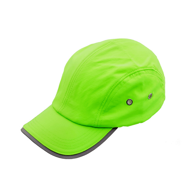 Gorra sport sin malla y con bies reflejante, ajustable. Unisex.