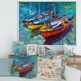 thumbnail image 3 of Designart Three Boats In The Harbor FLOAT FRAME WALL ART, 3 of 4