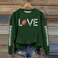 thumbnail image 2 of ADSSDQ Women's Football Game Day Sweatshirt Graphic Print Oversized Crewneck Sweatshirts Long Sleeve Pullover for Gameday Hoodies FB20-Dark Green M, 2 of 4