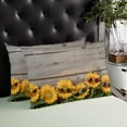 thumbnail image 4 of Sunflower Throw Pillow Cover 24 x 36 Inch Decorative Pillow Cover Sunglasses Rustic Wood Grain Brown Summer Lumbar Pillowcase Seasonal Rectangle Cushion Case for Couch Sofa Bed Living Room, 4 of 7