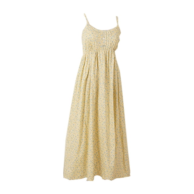 Vestido suelto de gran tamaño sin espalda, vestido de fiesta con tirantes. Vestido floral de algodón de viento de playa Zhivalor BST3007321-1