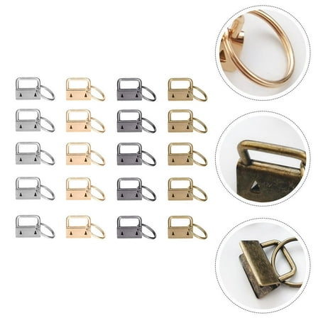 MUSEYA 20Pcs Assorted Color Key Fob Hardwares Kit with Key Rings for DIY Craft Supplies