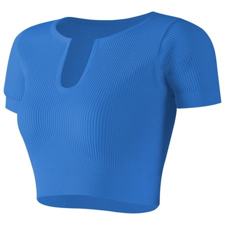 Women Bras Wireless No Underwire Bra Feature V-Neck Demi & Balconette Bra Style W-1214 Hook and Eye Closure Comfort Bra Blue M