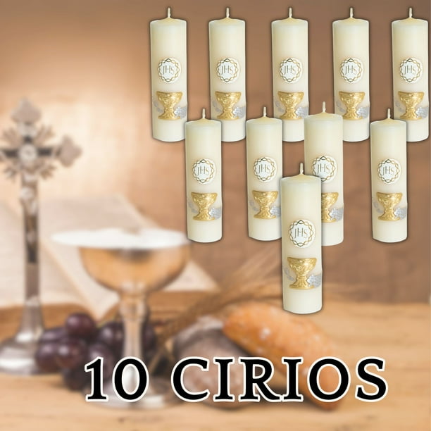 10 Cirios Pascual Decorado (Primera comunio)