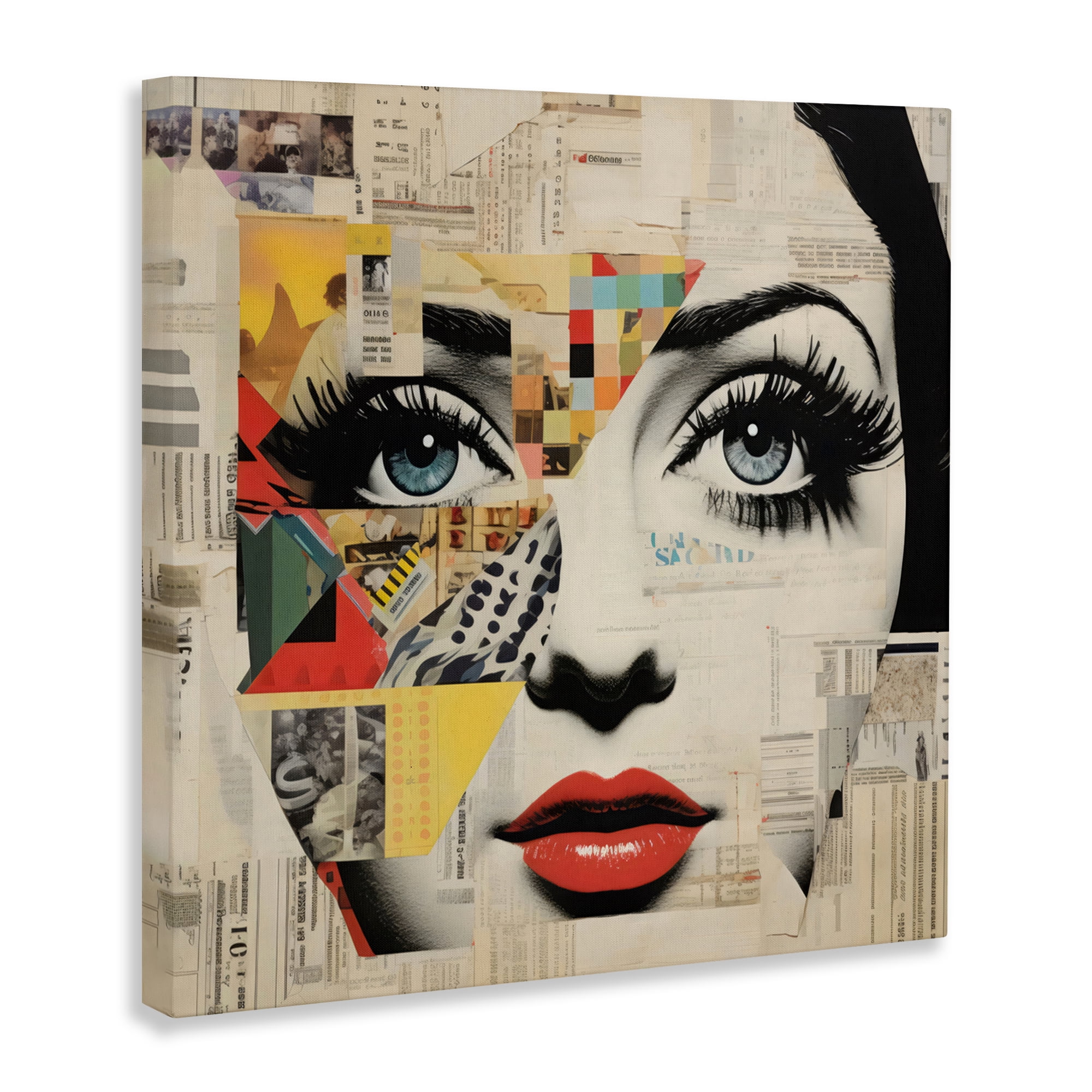 Stupell Industries Fashion Collage Pop Portrait Canvas Wall Art, design by Creative Studio