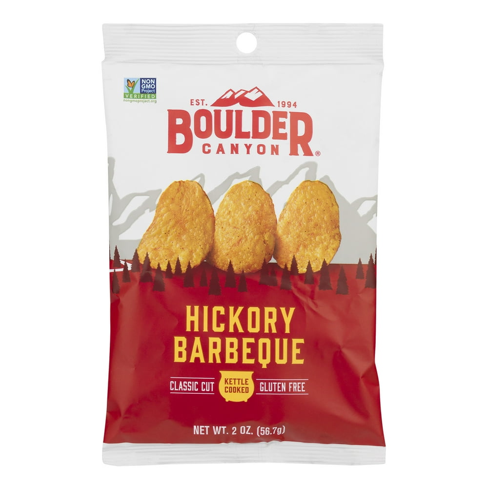 Boulder Canyon Kettle Cooked Potato Chips, Hickory Barbeque 2 oz