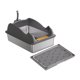 thumbnail image 3 of Caja de arena abierta Bandeja de arena para mascotas con parte superior abierta Entrada baja Gran capacidad Portátil para gatos Gris intenso con tapete, 3 of 9