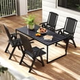 thumbnail image 4 of Costway Foldable Patio Chair with Armrest, Curved Back, Slatted Seat for Backyard Deck Black, 4 of 9