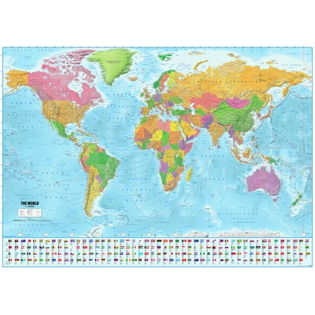 Political Map The World Giant XXL Poster Print