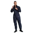 thumbnail image 2 of Zaldita Unisex Adult Long Sleeve Reflective Stripes Coverall Workwear Mechanic Suit High Visibility Overall Navy Blue 160/S, 2 of 7