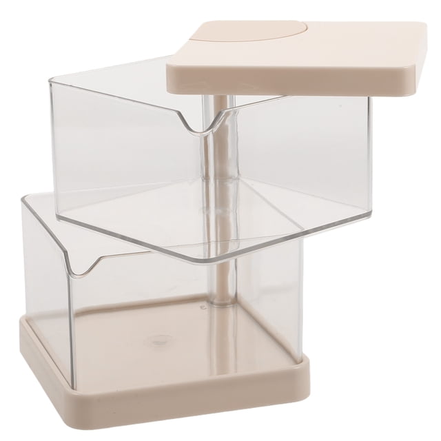 unbranded Estuche Beige Multi Uso Multi Giratorio Para Maquillaje Y Joyería En Escritorio