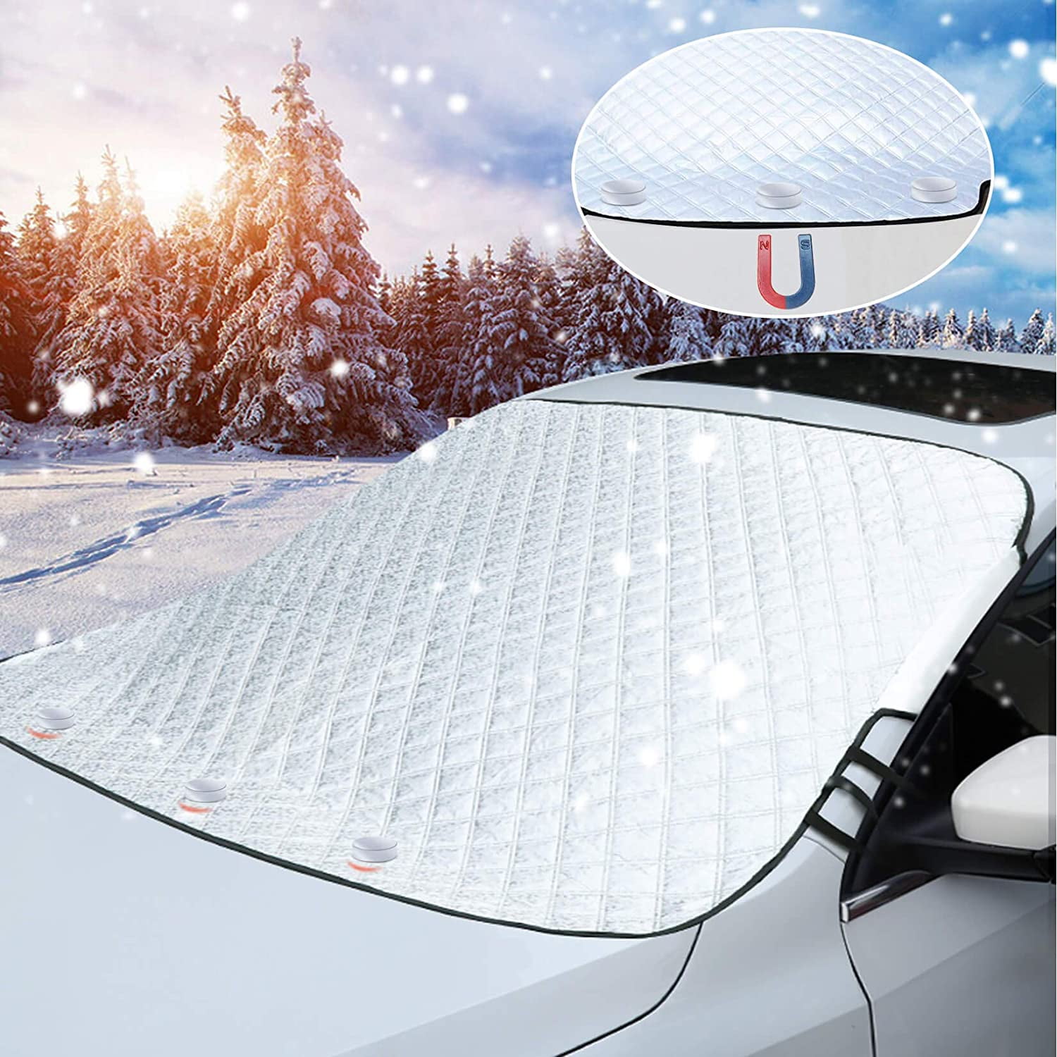 Sun & Ice Windscreen Cover Protector Frost/Ice/Snow/Heat Car Van Aluminium 