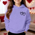 thumbnail image 2 of Hoodie for Kids Valentines Sweatshirt Long Sleeve Casual Heart Sweatshirts Crewneck Pullover Cute Sweatshirts for Girls 6-7 Years, 2 of 4