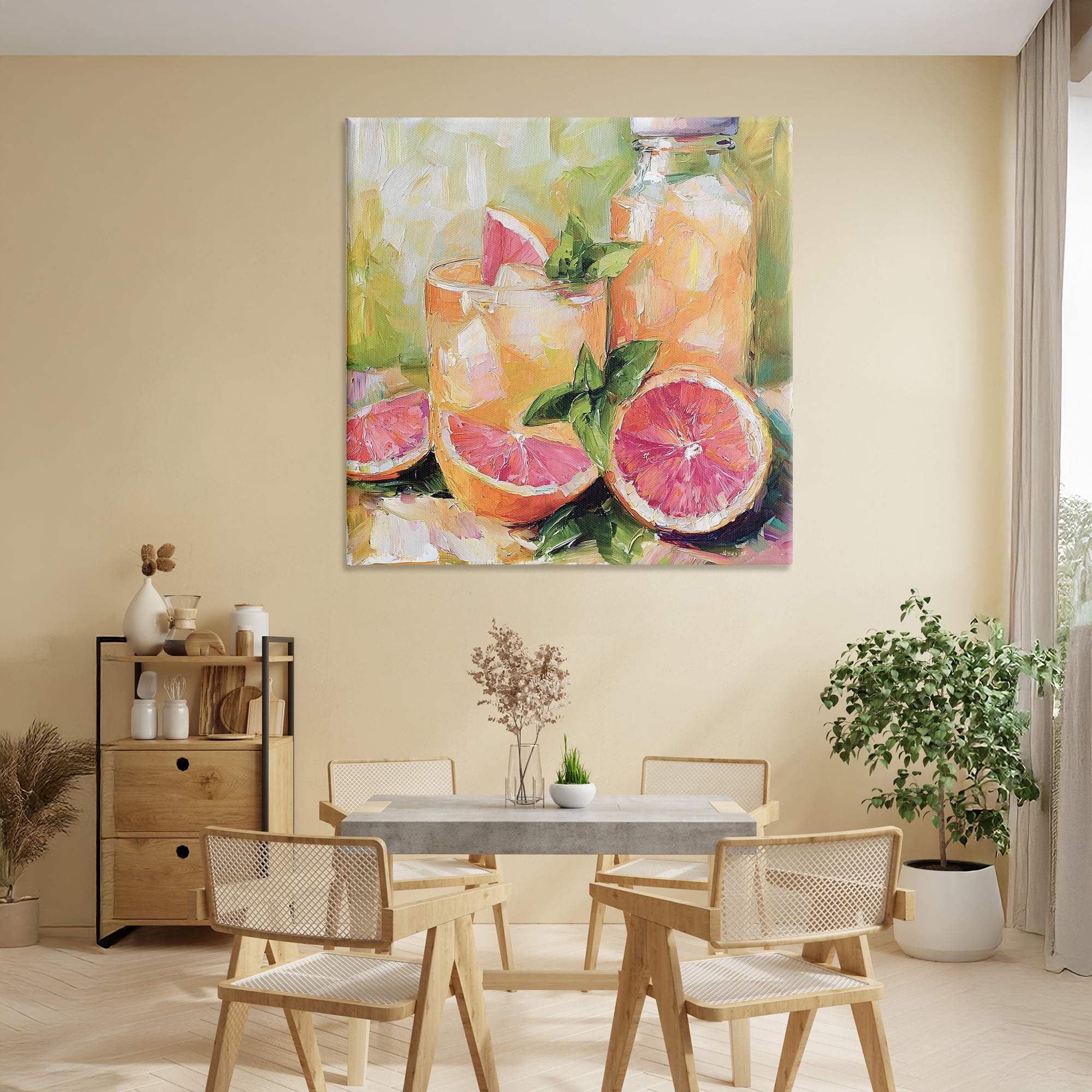 Stupell Industries Grapefruit Summer Refreshment Canvas Wall Art, design by Riley B