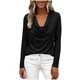 thumbnail image 1 of Camisa de Manga Larga con Cuello en V Blanca para Mujeres con Cuello de Vaca en Tela Fluida con Puño de Botón, 1 of 9