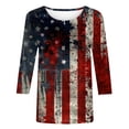 thumbnail image 5 of Xdegoge Add To My Order Today Fourth of July Shirts for Women Crewneck Womens 3/4 Sleeve Blouses USA Shirt Blue Graphic Tees Outfits Plus Size Summer Tops BlUSAs De Algodon, 5 of 5
